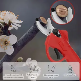 Tijeras Podar Eléctricas Recargables (2 Baterías)