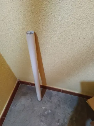 4 patas de mesa metálicas blancas