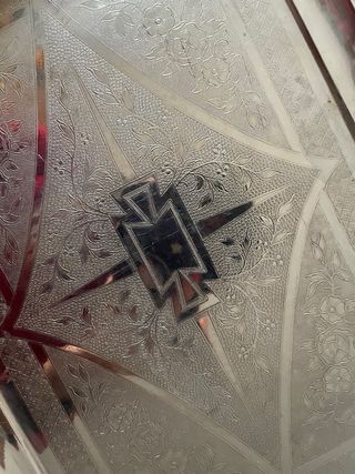 Bandeja Vintage Grabada Plateada