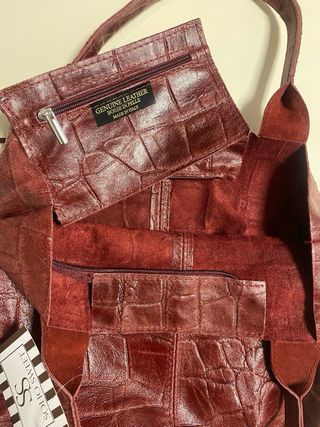 Bolso de piel granate Soho Sweet