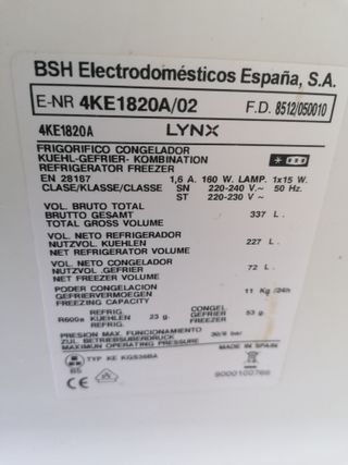 Frigorífico/Congelador LYNX