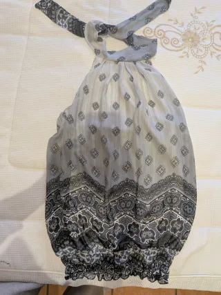 Blusa cuello halter estampada talla única