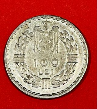 Rumania 100 Lei 1932 Moneda Antigua Plata