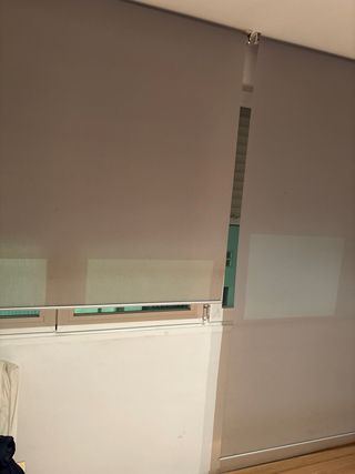 Cortina enrollable beige y gris 2 piezas