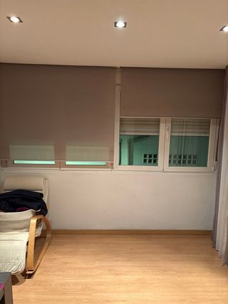 Cortina enrollable beige y gris 2 piezas