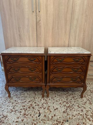 Mesitas de noche madera y mármol