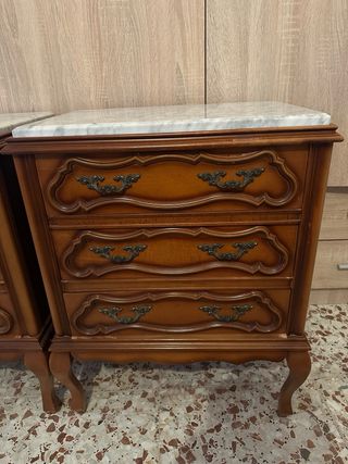 Mesitas de noche madera y mármol