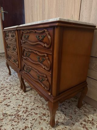 Mesitas de noche madera y mármol