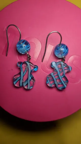 Pendientes Tous Oso Cristal Turquesa