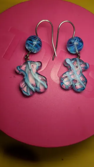 Pendientes Tous Oso Cristal Turquesa