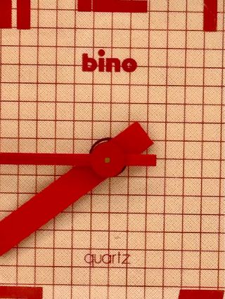 Orologio da parete vintage BINO Lorenz Design rosso anni 80