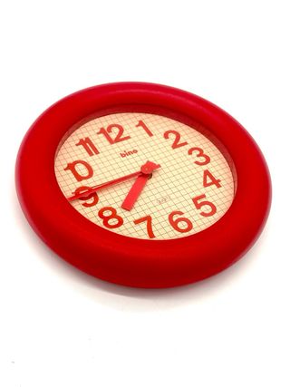 Orologio da parete vintage BINO Lorenz Design rosso anni 80