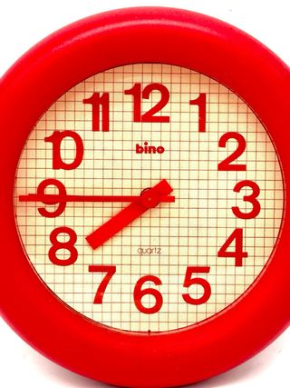 Orologio da parete vintage BINO Lorenz Design rosso anni 80
