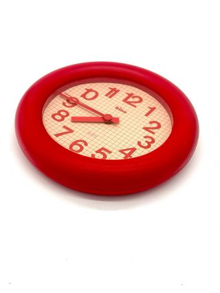 Orologio da parete vintage BINO Lorenz Design rosso anni 80