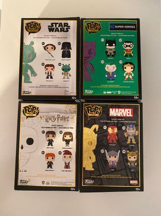 Pack 4 Funko Pins #05 Greedo Joker Hedwig Loki