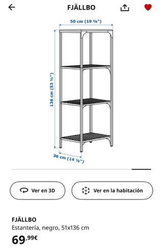 1 o 2 Estanterías Ikea FJÄLLBO Metal y Madera