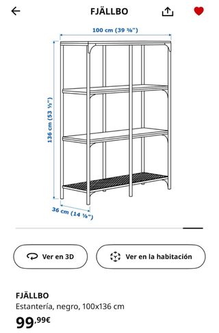 1 o 2 Estanterías Ikea FJÄLLBO Metal y Madera