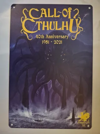 Cartel Metálico La Llamada de Cthulhu 40 Aniversar