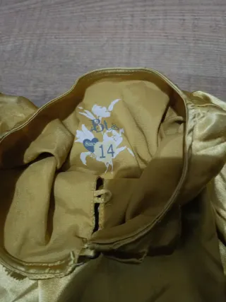 Vestido fiesta niña dorado talla 14años