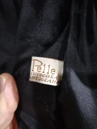 Cappotto donna in pelle con pelliccia taglia 48