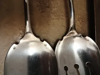 Cubiertos Ensalada Alfenide Plateados