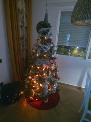 Árbol de Navidad verde y plateado