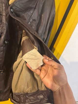 Chaqueta Cuero Aviador Vintage Marrón