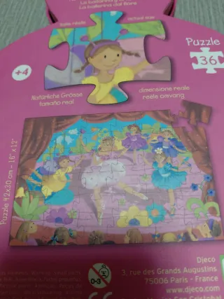 Puzzle Djeco Bailarina Flor 36 Piezas +4 años