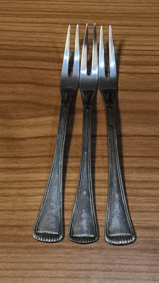 Sei forchettine argentate