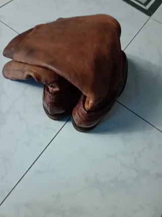 Stivali vintage in pelle marrone