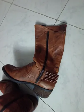 Stivali vintage in pelle marrone