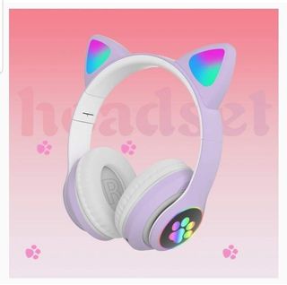 Auriculares bluetooth de gato para niñ@s luz LED