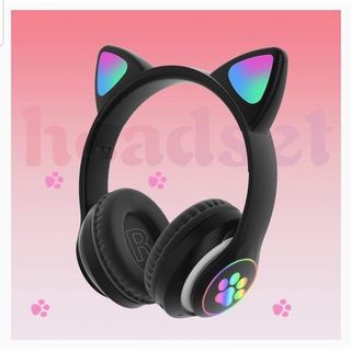 Auriculares bluetooth de gato para niñ@s luz LED