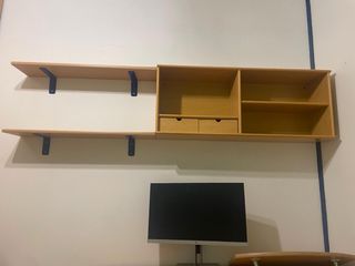 Armario de madera y azul