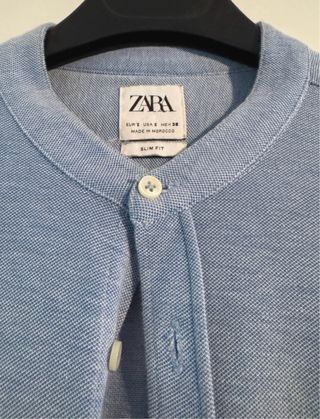 Camicia uomo azzurra slim fit elasticizzata Zara