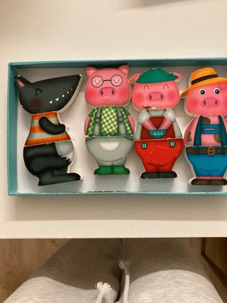 Puzzle Magnético Cerditos y Lobo Madera