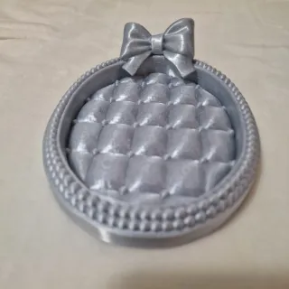 Bandeja tocador elegante plateada con lazo