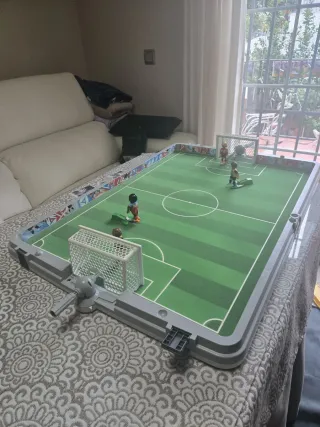 Futbolín Playmobil plegable