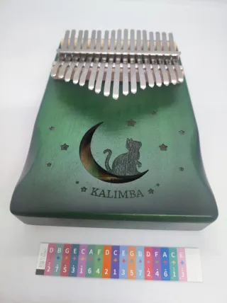 Kalimba 17 Tasti Verde Gatto Luna