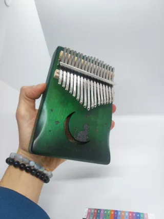 Kalimba 17 Tasti Verde Gatto Luna