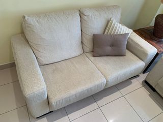 2 Sofás Beige Tela/Pana