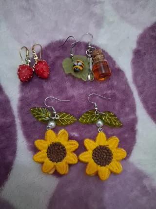 3 pares de pendientes