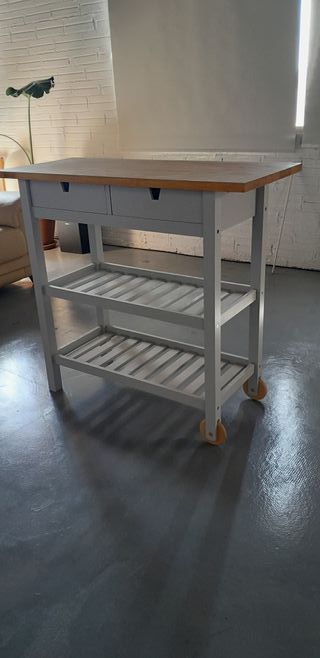 Carro auxiliar de cuina de fusta