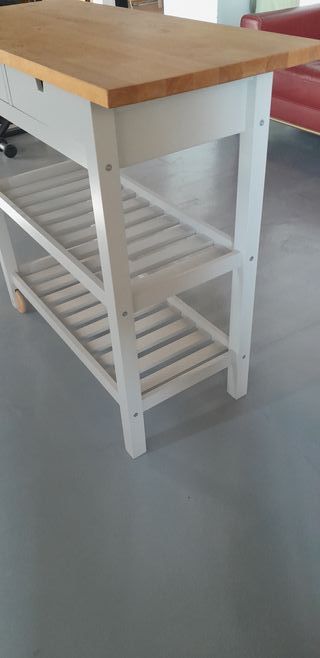 Carro auxiliar de cuina de fusta