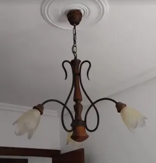 Lámparas colgante salón y habitacion metal y crist