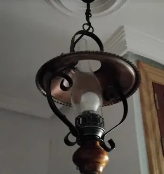Lámparas colgante salón y habitacion metal y crist