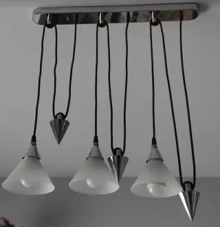 Lámparas colgante salón y habitacion metal y crist