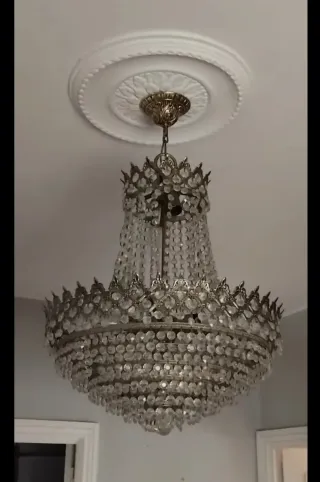 Lámparas colgante salón y habitacion metal y crist