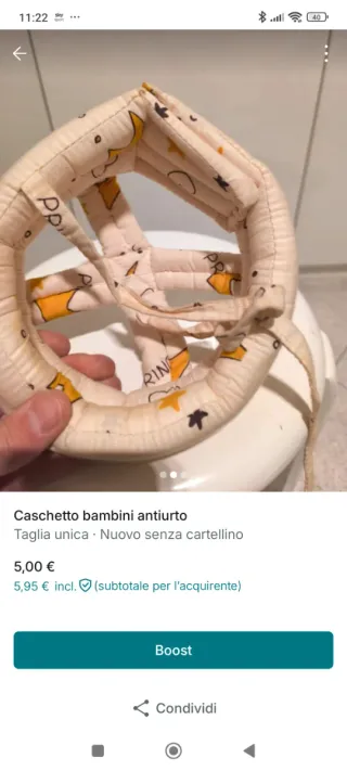Caschetto bimbi antiurto