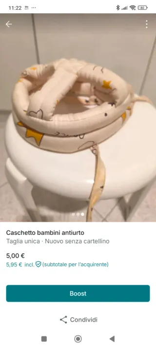 Caschetto bimbi antiurto